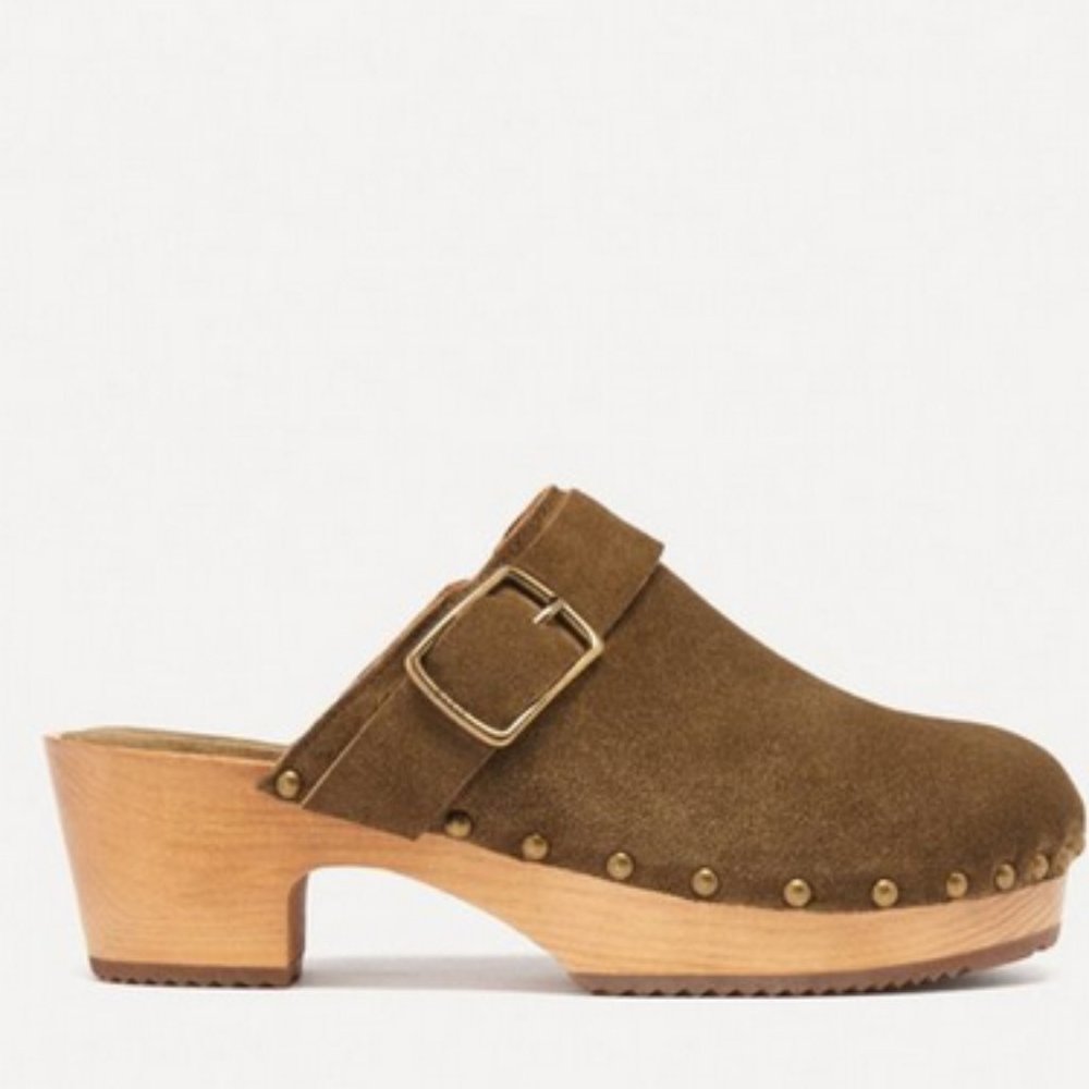 Bash Paris Sabot Clogs - Olive 40 NIB